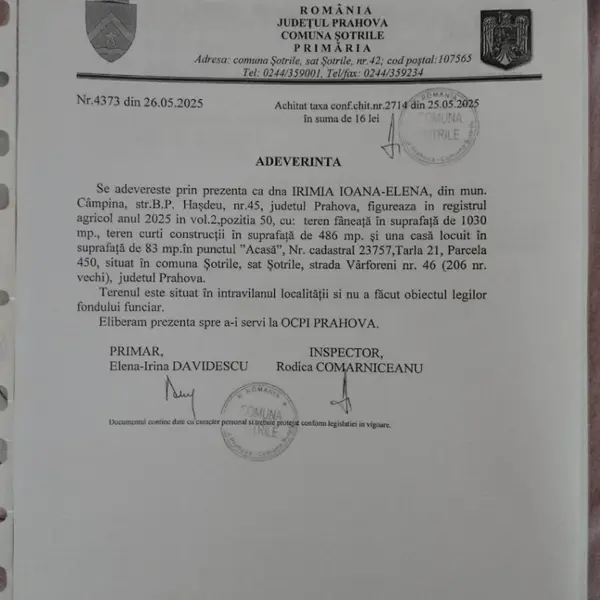Teren – De Vânzare – Șotrile – metri patrati – Căsuța cu teren intravilan