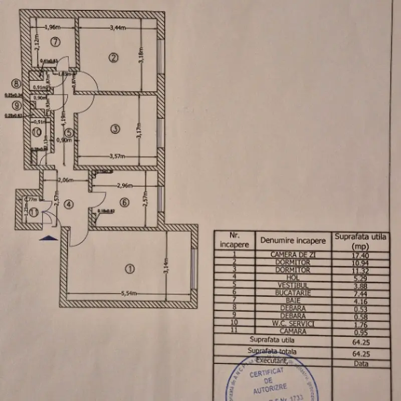 Apartament – De Vânzare – București Sectorul 5 – 3 – camere – Vand apartament 3 camere cf.1 Rahova-Sebastian str.Tutunari